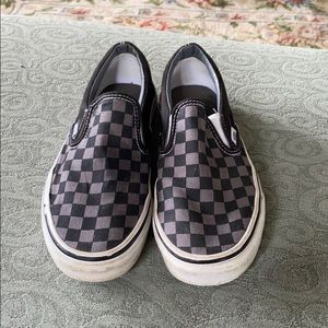 Black grey checked vans
